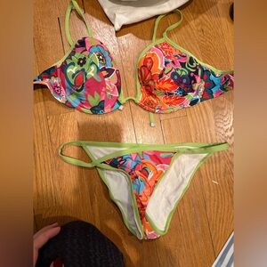 Dolce & Gabbana Green Trim Bikini